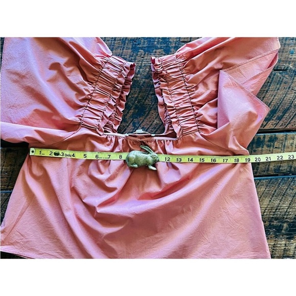 Salmon Karlie poplin square neckline size medium - Picture 12 of 14